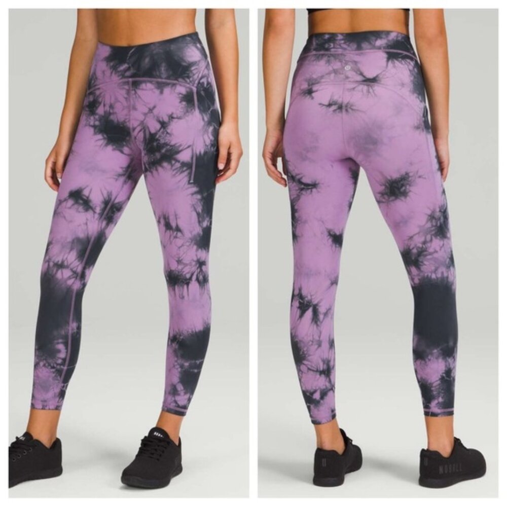 Lululemon Power Thru High-Rise Legging Wisteria Purple Tie Dye Leggings Size 4